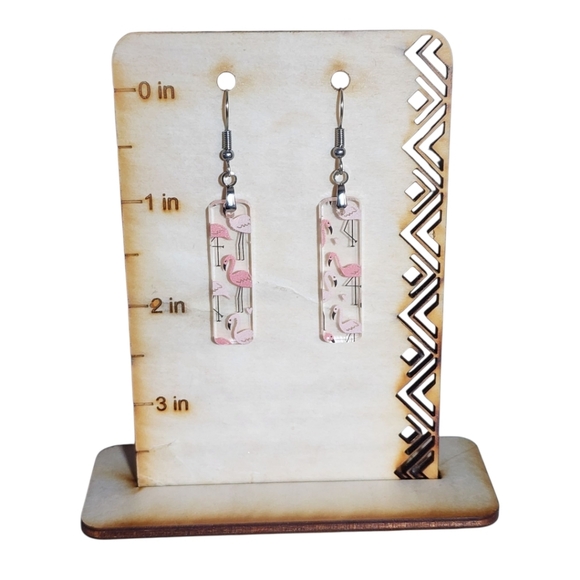 Flamingo Fiesta Acrylic Drop Earrings - Picture 1 of 1